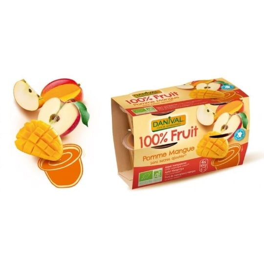 Puree Pomme Mangue 4x100g - Danival DANIVAL