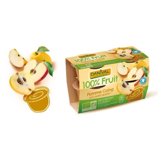 Dessert De Fruits Pomme Coing 100% 4x100g - Danival DANIVAL