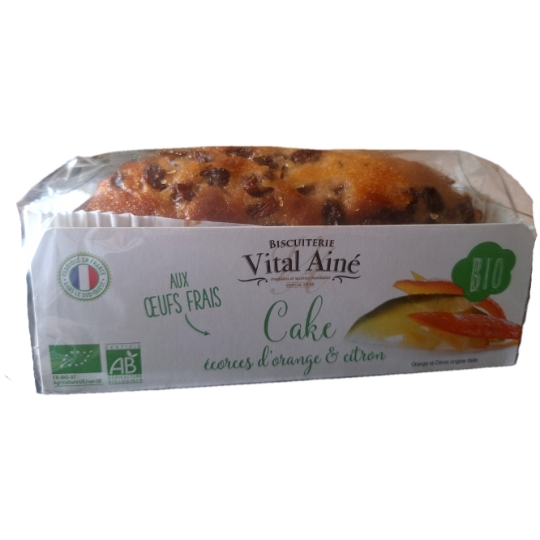 Cake Écorces d'Orange & Citron Bio aux Œufs Frais MAISON VITAL AINE