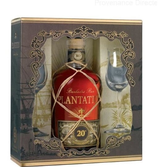 Rum Xo 20th Anniversary Barbade - Coffret Rhum - 40% Vol. 70 Cl + 2 Verres