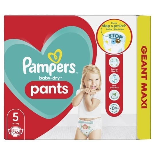 Pampers Baby-dry Pants Taille 5 - 76 couches-culottes PAMPERS