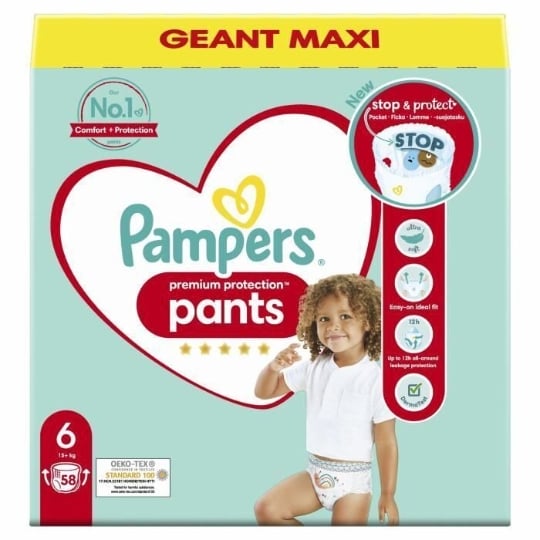 Pampers Premium Protection Pants Taille 6 - 58 Couches-culottes PAMPERS