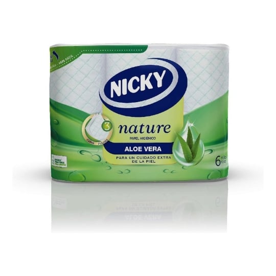 Papier Toilette Nature Aloe Vera Nicky (6 Uds) NICKY