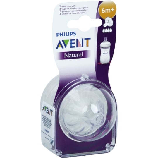 Tétines Natural Débit Rapide 6M+ AVENT AVENT