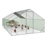 Enclos Poulailler 18 M² Parc Grillagé 6x3 M Acier Galvanisé Robuste et Spacieux IDMARKET
