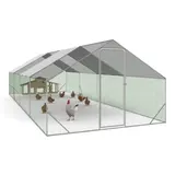 Enclos Poulailler 24 M² Parc Grillagé 8x3 M Acier Galvanisé IDMARKET