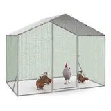 Enclos Poulailler 3 M² Parc Grillagé 2,20x1,4 M Acier Galvanisé IDMARKET