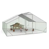 Enclos Poulailler 16 M² Parc Grillagé 4x4 M Acier Galvanisé IDMARKET