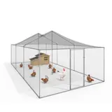 Volière 18 M² Parc Grillagé 6 X 3 M Enclos Poulailler Pour Animaux De Basse Cour IDMARKET