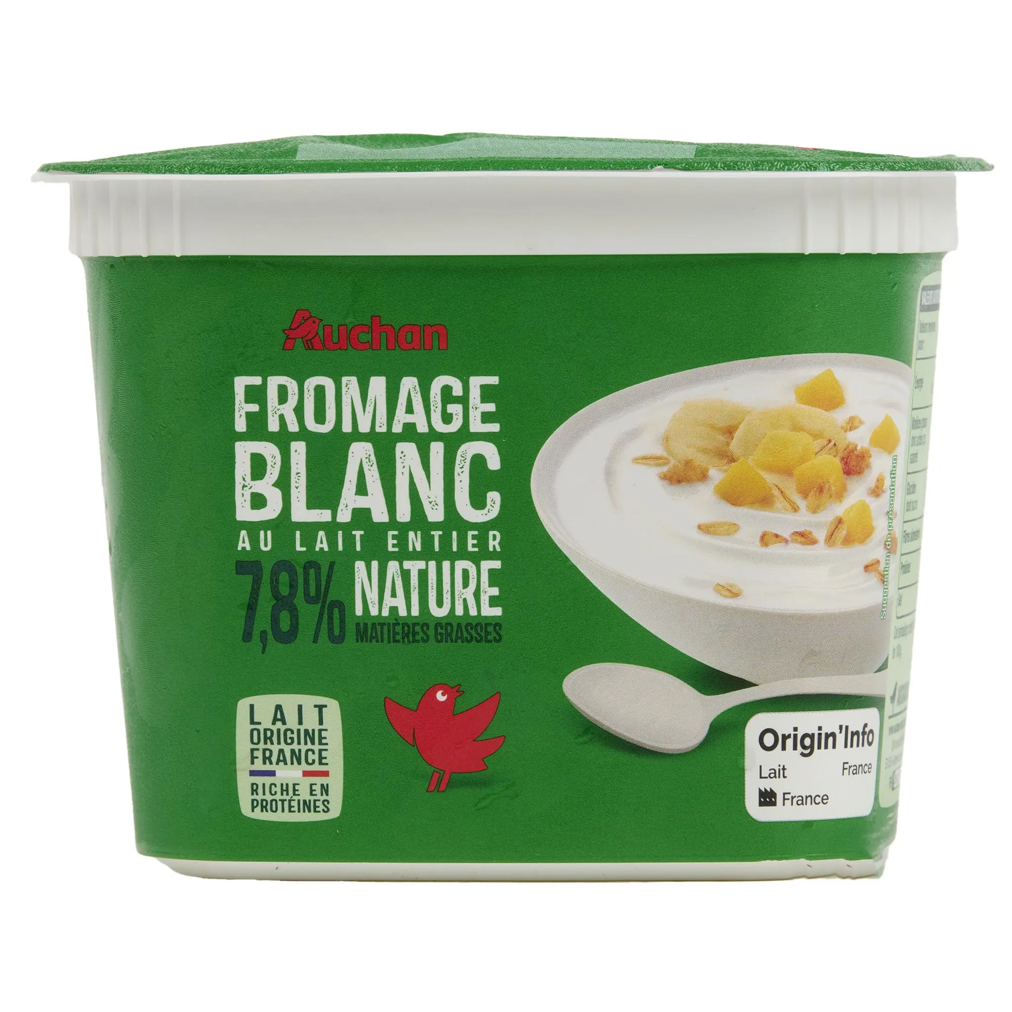 AUCHAN Fromage blanc 7,8% MG
