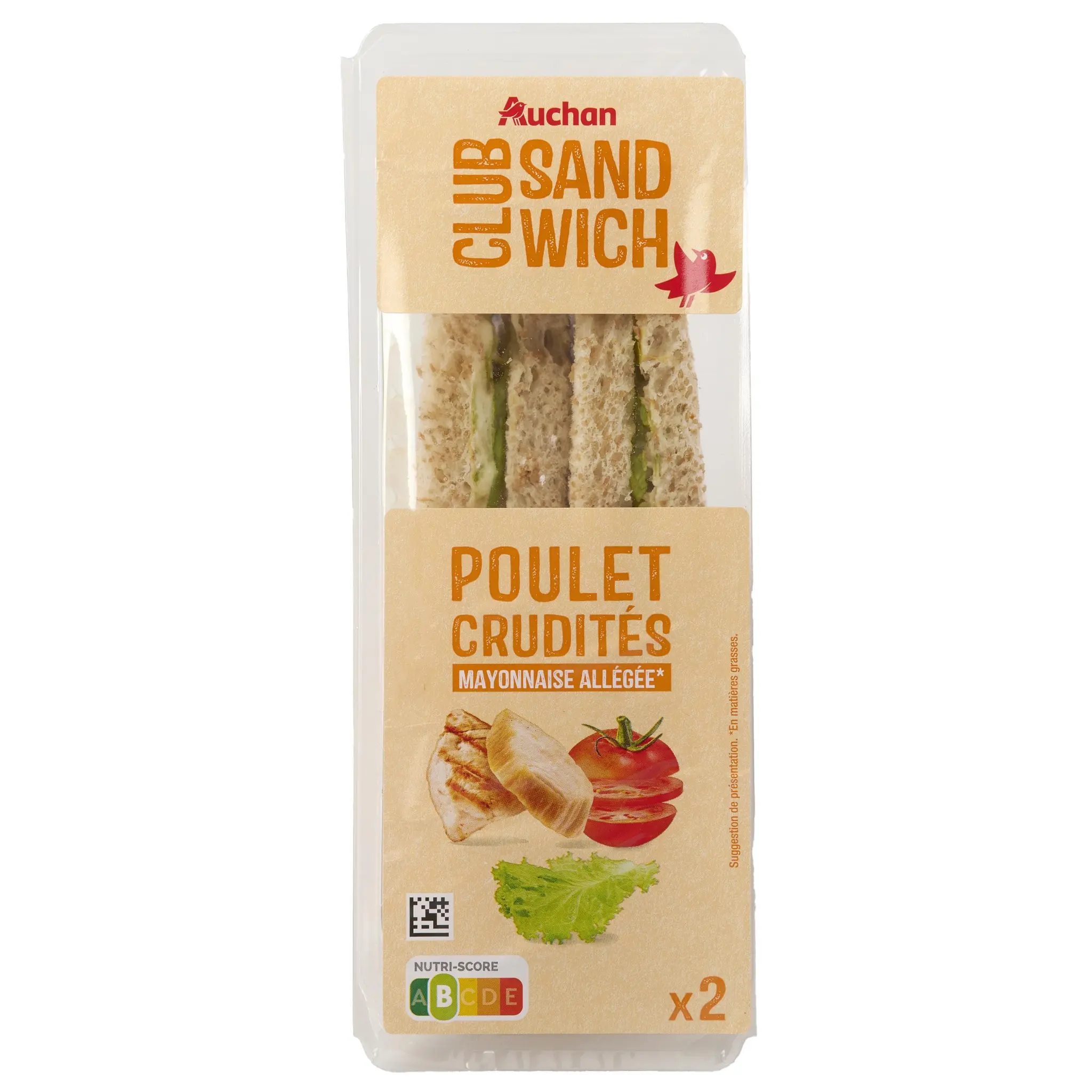 AUCHAN Sandwich poulet crudités