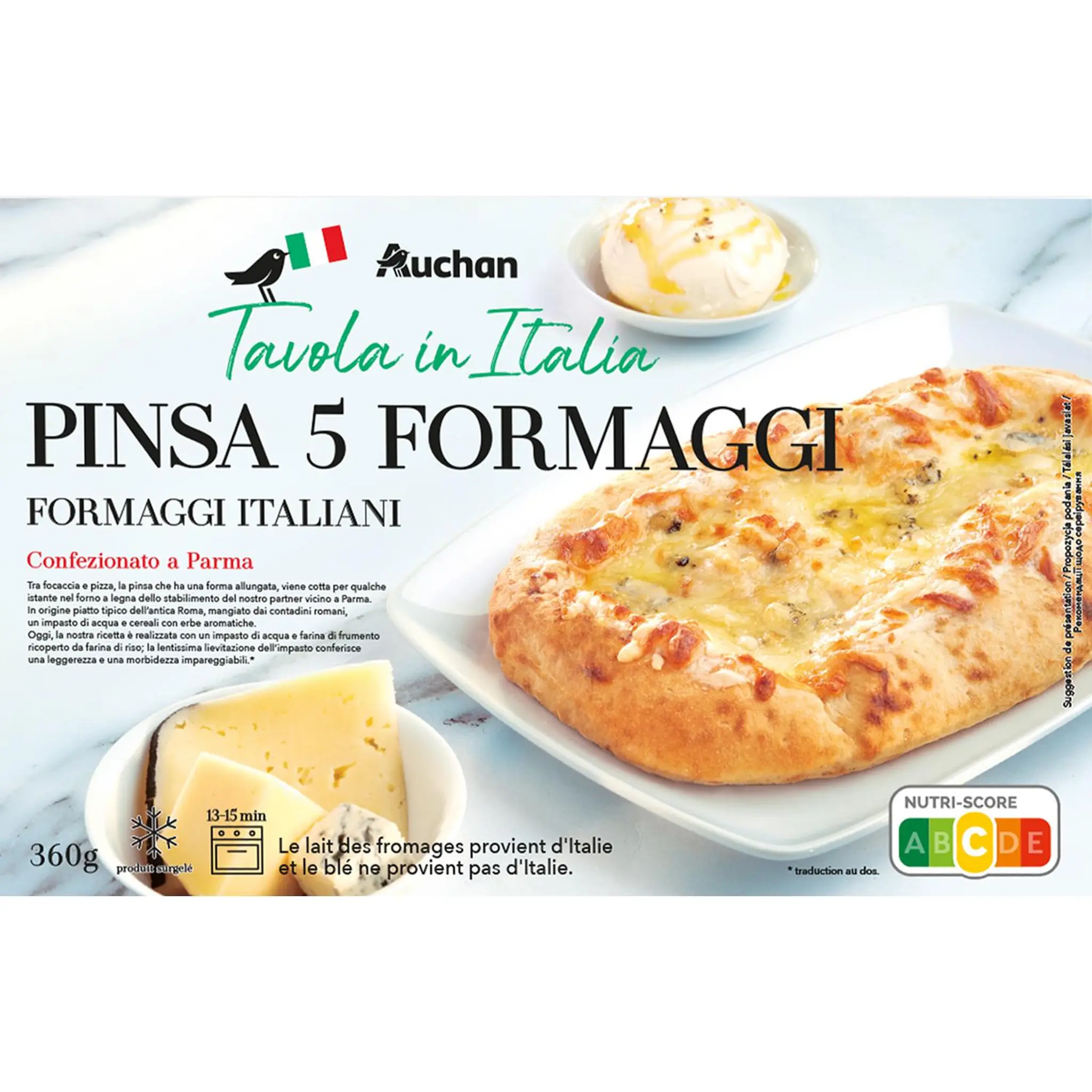 AUCHAN TAVOLA IN ITALIA Pizza pinsa 5 formaggi