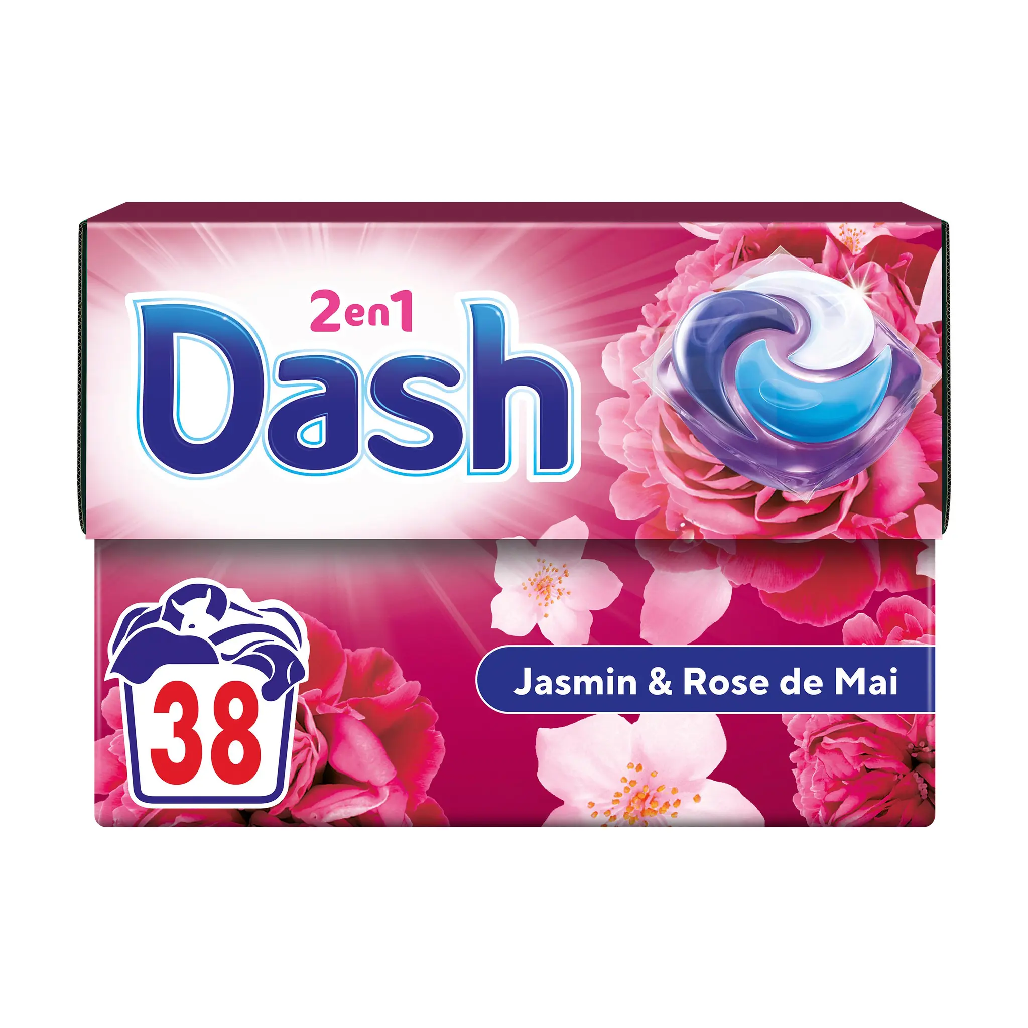 DASH Pods Lessive capsules 2en1 jasmin et rose de mai