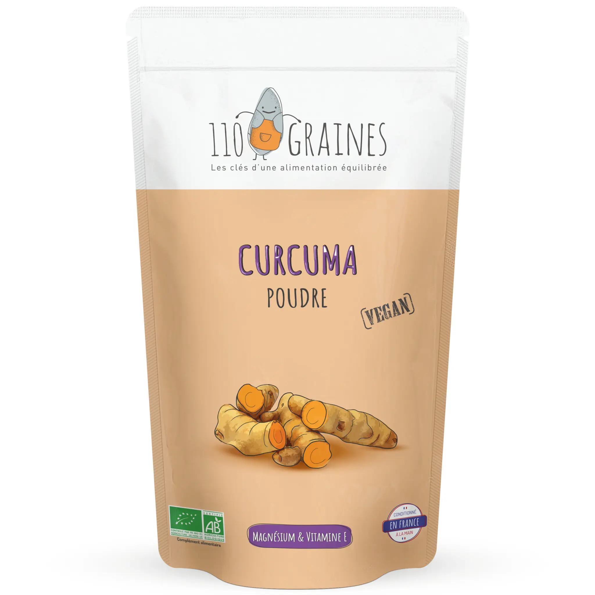 110 GRAINES Curcuma bio en poudre