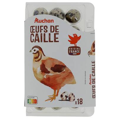 Auchan Oeufs de cailles, 18 oeufs