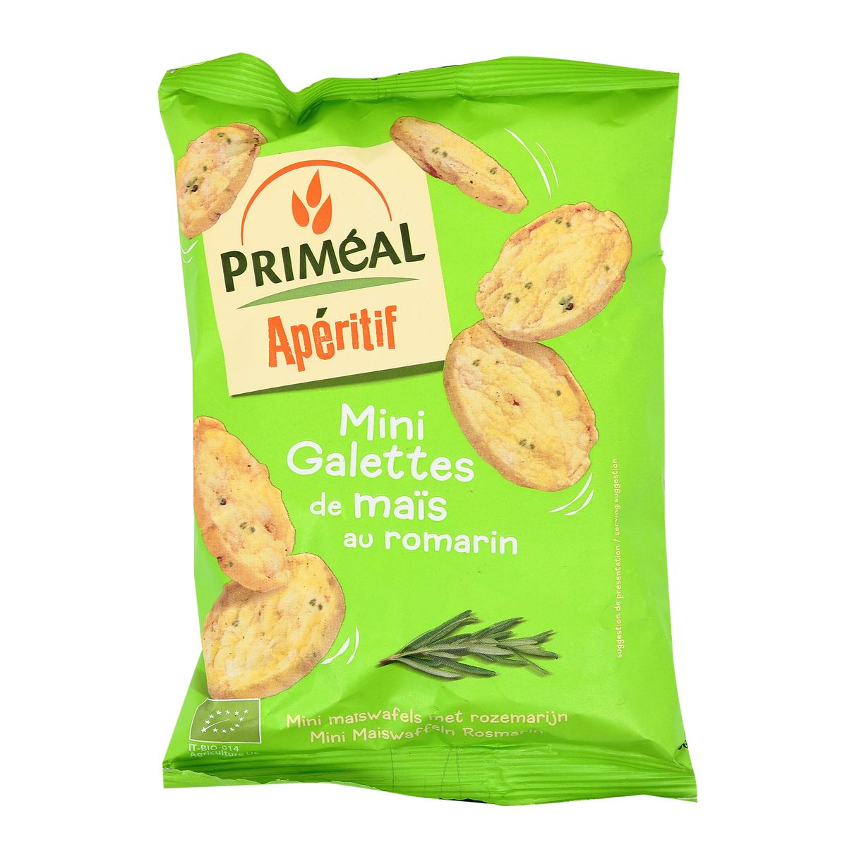 Priméal Mini Galettes de Maïs au Romarin, bio sans gluten, 50g