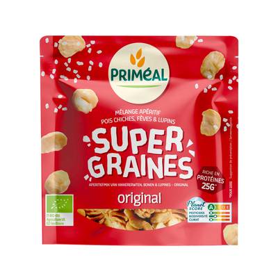 Priméal Les Supers graine salée bio, Mélange apéritif pois chiches, fèves et lupin, 100g
