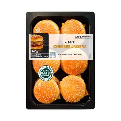 Mix Buffet Mini cheeseburgers bœuf charolais, 6x40g