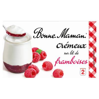 Bonne Maman Yaourt  sur lit de framboises, 2x125g