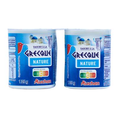 Auchan Yaourt à la grecque nature, 4x125g