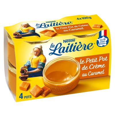 La laitière Petit pot de crème dessert caramel, 4x100g