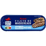 Auchan Filets de maquereaux grillés nature en conserve, 110g