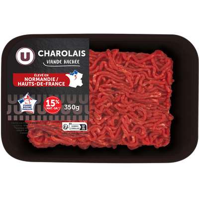 Viande hachée Charolaise 15% MG, U (350 g)