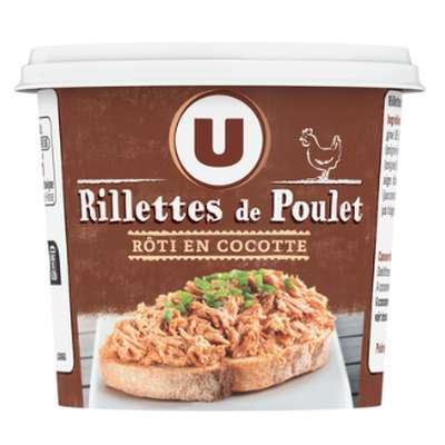 Rillettes de poulet rôti en cocotte, U (110 g)