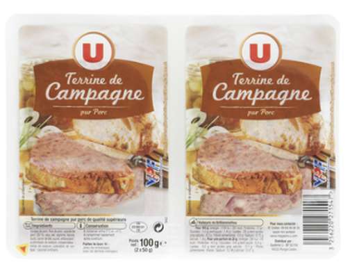 Terrine de campagne pur porc, U (2 x 50 g)