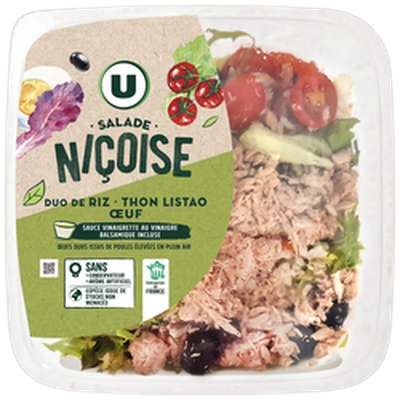 Salade niçoise duo de riz thon œuf sauce vinaigre balsamique, U (250 g)