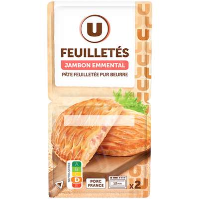 Feuilletés jambon emmental, U (x 2, 280 g)