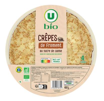 Crêpes de froment au sucre de canne, U BIO  (4 x 160 g)