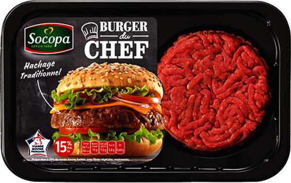 Burger du Chef nature 15% de MG, Socopa (x 2, 250 g)
