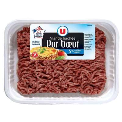 Viande hachée pur boeuf 5% MG, U (500 g)