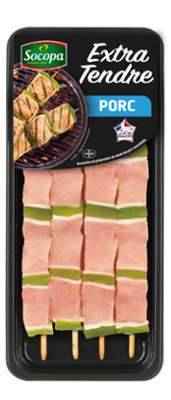 Brochette de porc extra tendre, Socopa (x 4, 340 g)