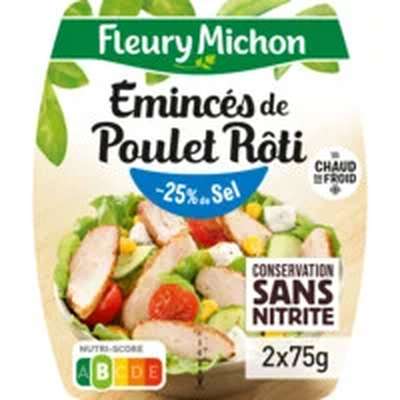 Emincés de poulet -25% de sel, Fleury Michon  (2 x 75 g)