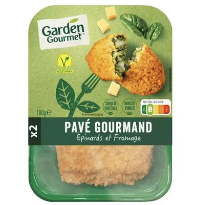 Pavé gourmand épinards et fromage, Garden Gourmet (x 2, 180 g)