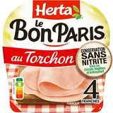 Jambon Le Bon Paris au torchon sans nitrite, Herta (4 tranches, 140 g)