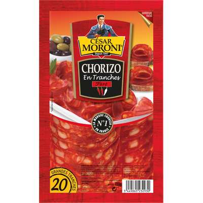 Chorizo fort en tranche, Cesar Moroni (20 tranches, 100 g)