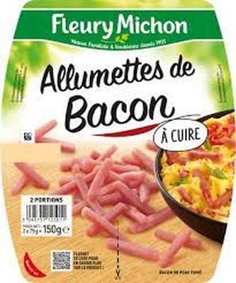 Allumettes de bacon fumées à cuire, Fleury Michon (2 x 75 g)