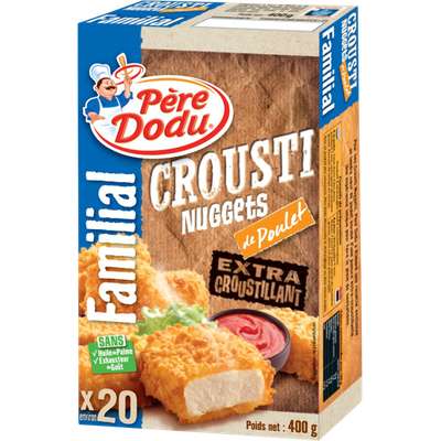 Crousti nuggets au poulet extra croustillant, Père Dodu (x 20, 400 g)