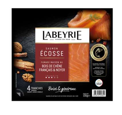 Saumon fumé écosse atlantique, Labeyrie (4 tranches, 130 g)