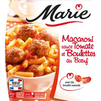 Macaroni sauce tomate boulettes de viande, Marie (280 g)