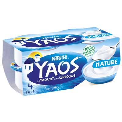 Yaourt nature à la Grecque Yaos, Nestlé (4 x 150 g)
