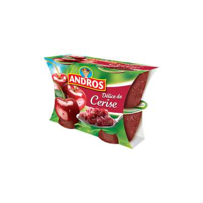 Compote délice de cerise - avec morceaux, Andros (4 x 100 g)