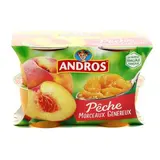 Compote délice de pêche - avec morceaux, Andros (4 x 100 g)