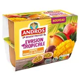 Compote évasion tropicale pomme/mangue/passion, Andros  (4 x 97 g)