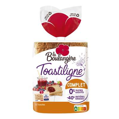Pain de mie à la farine complète Toastiligne, La Boulangère (500 g)