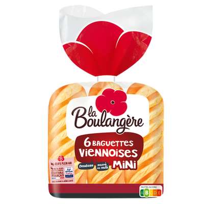 Mini baguettes viennoises, La Boulangère (x 6, 330 g)
