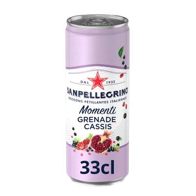 Boisson gazeuse aromatisée grenade cassis, San Pellegrino Momenti (33 cl)